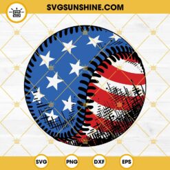Baseball American Flag SVG, 4th Of July Baseball Patriotic SVG, Distressed USA Baseball Flag SVG