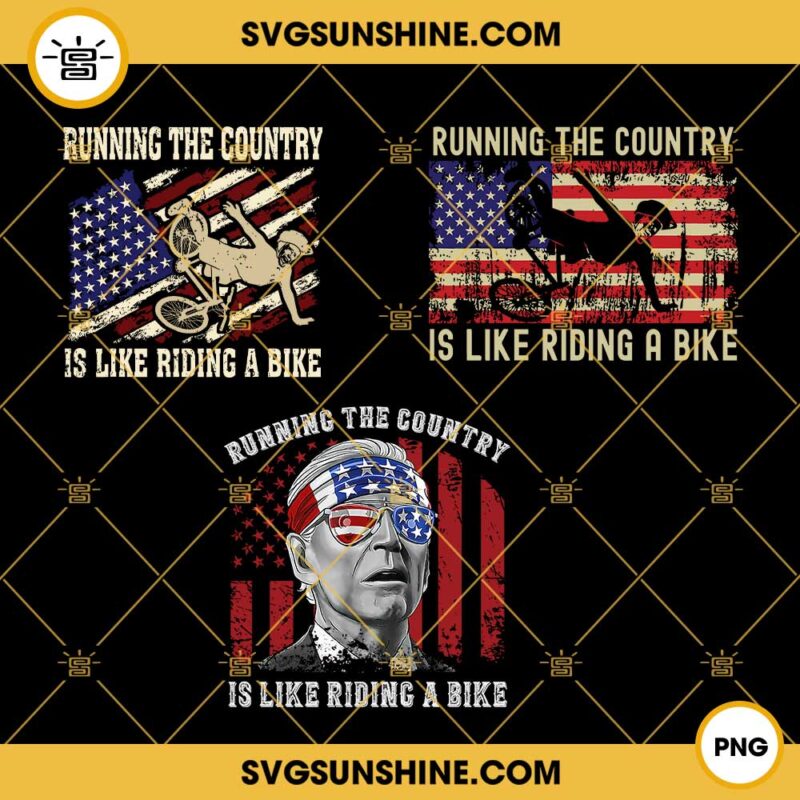 Biden Falls Off Bike PNG Bundle, Running The Country Is Like Riding A Bike PNG, Biden Falls Bike PNG