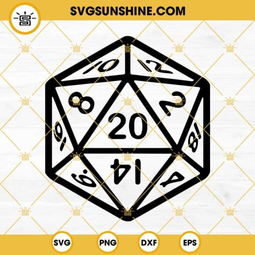 D20 SVG, Critical Hit SVG, Critical Roll SVG, Dungeons And Dragons SVG, DnD SVG