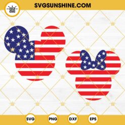 4th Of July SVG, Mickey Minnie Mouse American Flag SVG