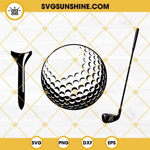 Golf Ball SVG Vector, Golf Ball PNG, Golf Tee SVG, Golf Club SVG, Golf Ball Cricut Silhouette