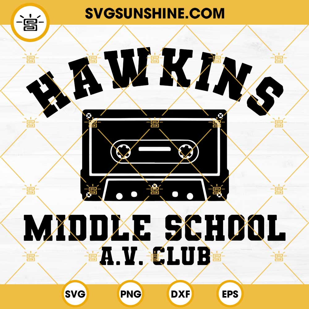 Hawkins Middle School Av Club Stranger Things SVG PNG DXF EPS Cricut Silhouette