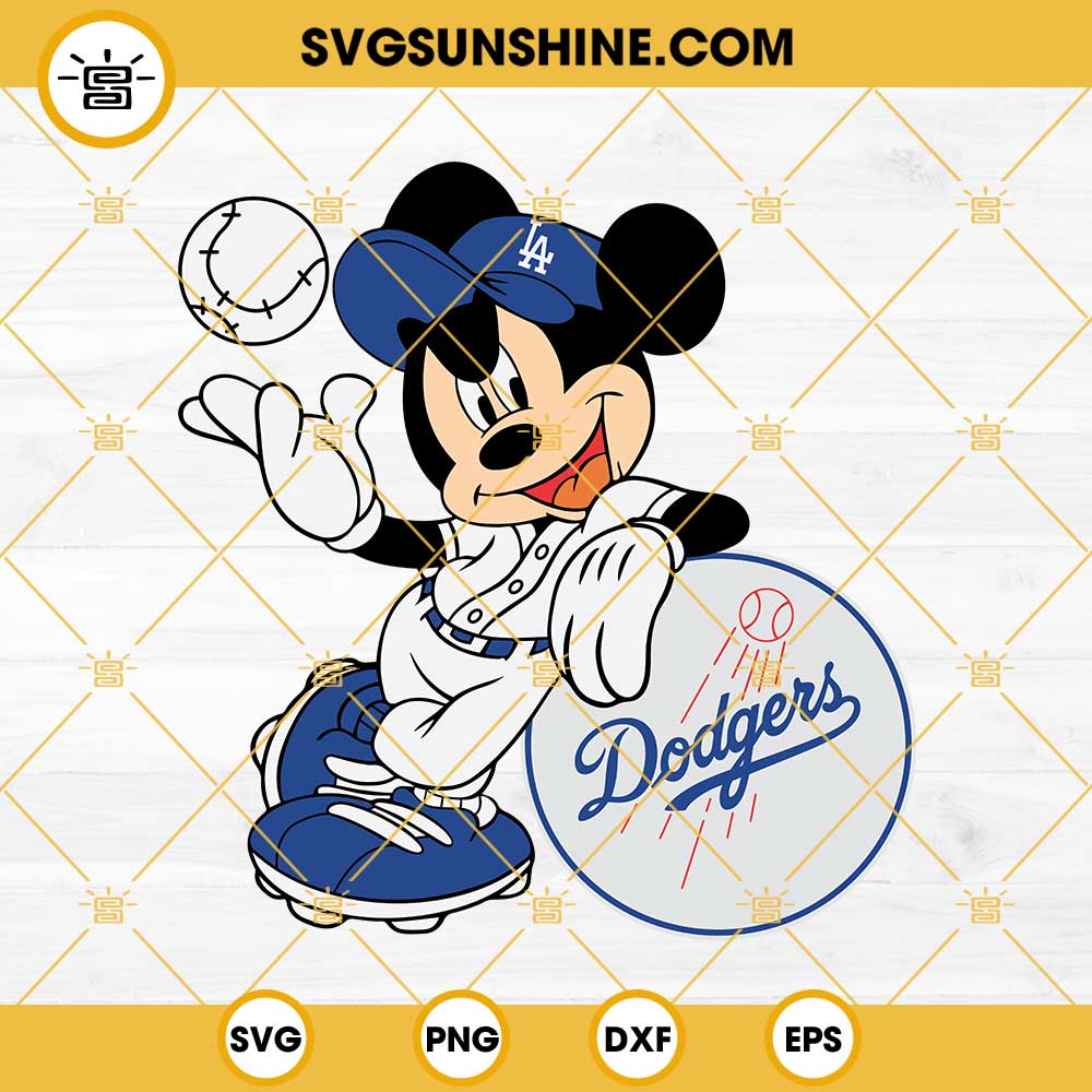 Mickey Mouse LA Dodgers SVG, Los Angeles Dodgers SVG, Baseball SVG PNG DXF EPS