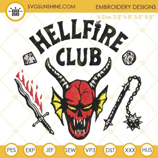 Hellfire Club Stranger Things Embroidery Designs Files