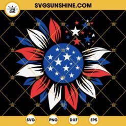 Patriotic Sunflower SVG, Usa Sunflower SVG, 4th Of July SVG, American Sunflower SVG