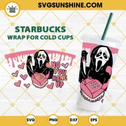 Scream Face Starbucks Cup SVG, Ghost Face SVG, Halloween Horror Movie Full Wrap Starbucks Cup SVG