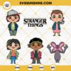 Stranger Things SVG, Stranger Things Friends Chibi SVG Bundle, Eleven, Max, Dustin, Lucas Sinclair Stranger Things SVG PNG DXF EPS Vector Clipart