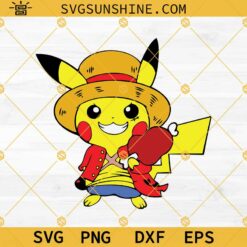 Pikachu Luffy SVG, Luffy SVG, Pikachu SVG PNG DXF EPS Cricut