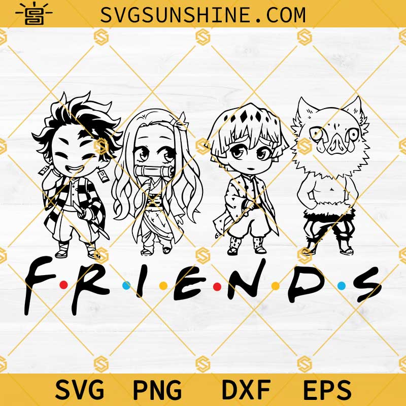 Demon Slayer Friends SVG PNG DXF EPS Cut Files For Cricut Silhouette