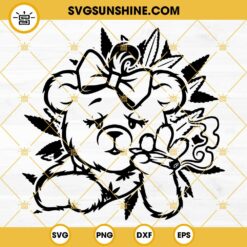 Teddy The Stoner Smoking Weed SVG, Teddy Bear Smoking Weed SVG, Bear Cannabis SVG, Marijuana SVG