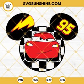 Cars Lightning Mcqueen 95 Mouse Ears SVG, Disneyland Snacks Lightning ...