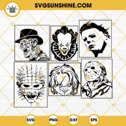 Horror Movie Characters SVG, Chucky SVG, Freddy SVG, Pinhead SVG, Micheal Myers SVG, Pennywise SVG