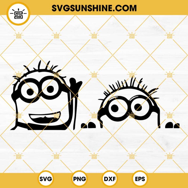 Minion SVG Black And White, Minions SVG PNG DXF EPS For Cricut Silhouette Cameo