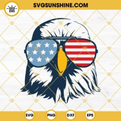 Patriotic Eagle American Flag Sunglasses SVG, 4th Of July SVG, American Eagle SVG, 4th July Eagle With Glasses SVG