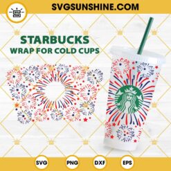 4th Of July Fireworks Starbucks SVG, Patriotic Starbucks Cup SVG, 4th Of July Starbucks Cup SVG