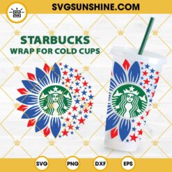 4th Of July Sunflower Star Starbucks Cup SVG, Fourth Of July Sunflower Starbucks Cup SVG
