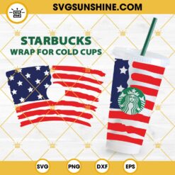 American Flag Starbucks Cup SVG, 4th Of July Starbucks Cup SVG, Fouth Of July Full Wrap For Starbucks Cup SVG