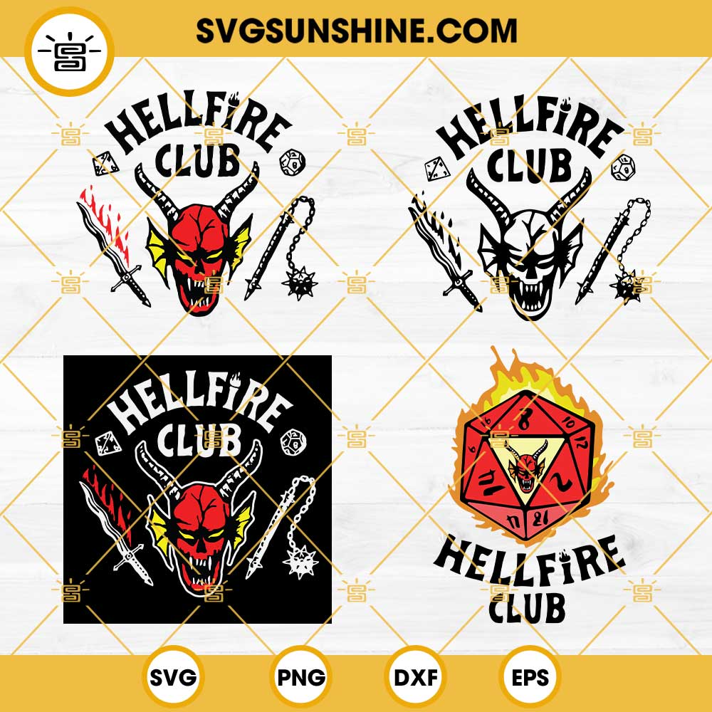Bundle Hellfire Club SVG, Stranger Things 4 SVG, Skull Stranger Things Season 4 SVG, Hellfire Club SVG