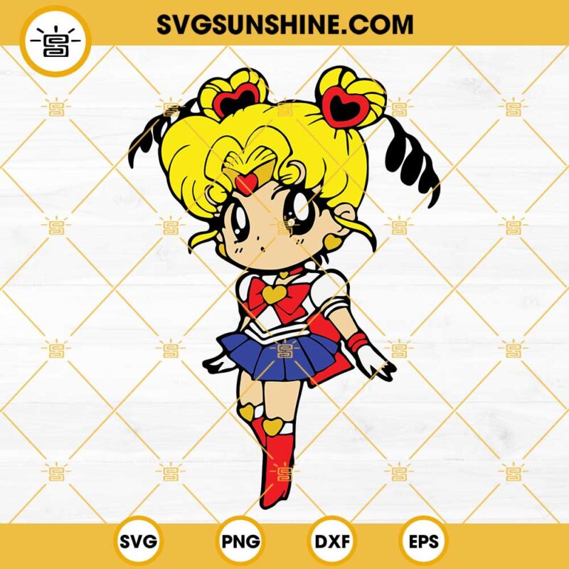 Sailor Moon SVG PNG DXF EPS, Baby Sailor Moon SVG, Anime Girl SVG