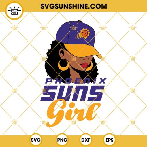 Phoenix Suns SVG, Suns SVG, Suns Back Girl SVG, Suns Logo SVG, Girl SVG, Black Queen SVG, Basketball SVG, NBA Girl SVG, NBA SVG, Suns Gift SVG