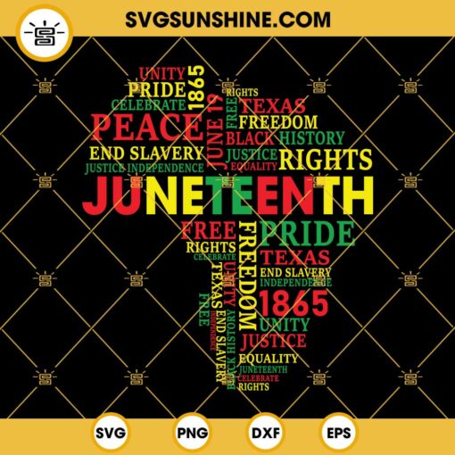 Juneteenth Africa Map SVG, Freedom Day SVG, African American Freedom SVG, Juneteenth SVG