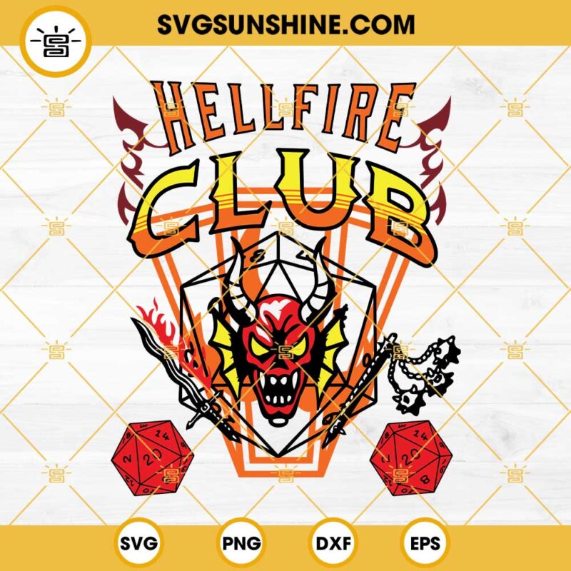 Hellfire Club SVG, Stranger Things Season 4 SVG, Dungeons and Dragons SVG, Hellfire Club SVG PNG DXF EPS Cricut Silhouette