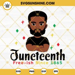Black Man Juneteenth Free-ish Since 1865 SVG PNG DXF EPS Cut Files For Cricut Silhouette