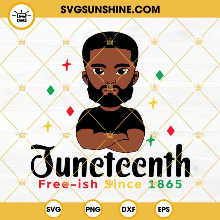 Black Man Juneteenth Free-ish Since 1865 SVG PNG DXF EPS Cut Files For ...