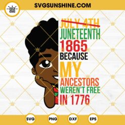 Juneteenth 1865 Because My Ancestors Weren't Free In 1776 SVG, Black Boy Juneteenth SVG PNG DXF EPS