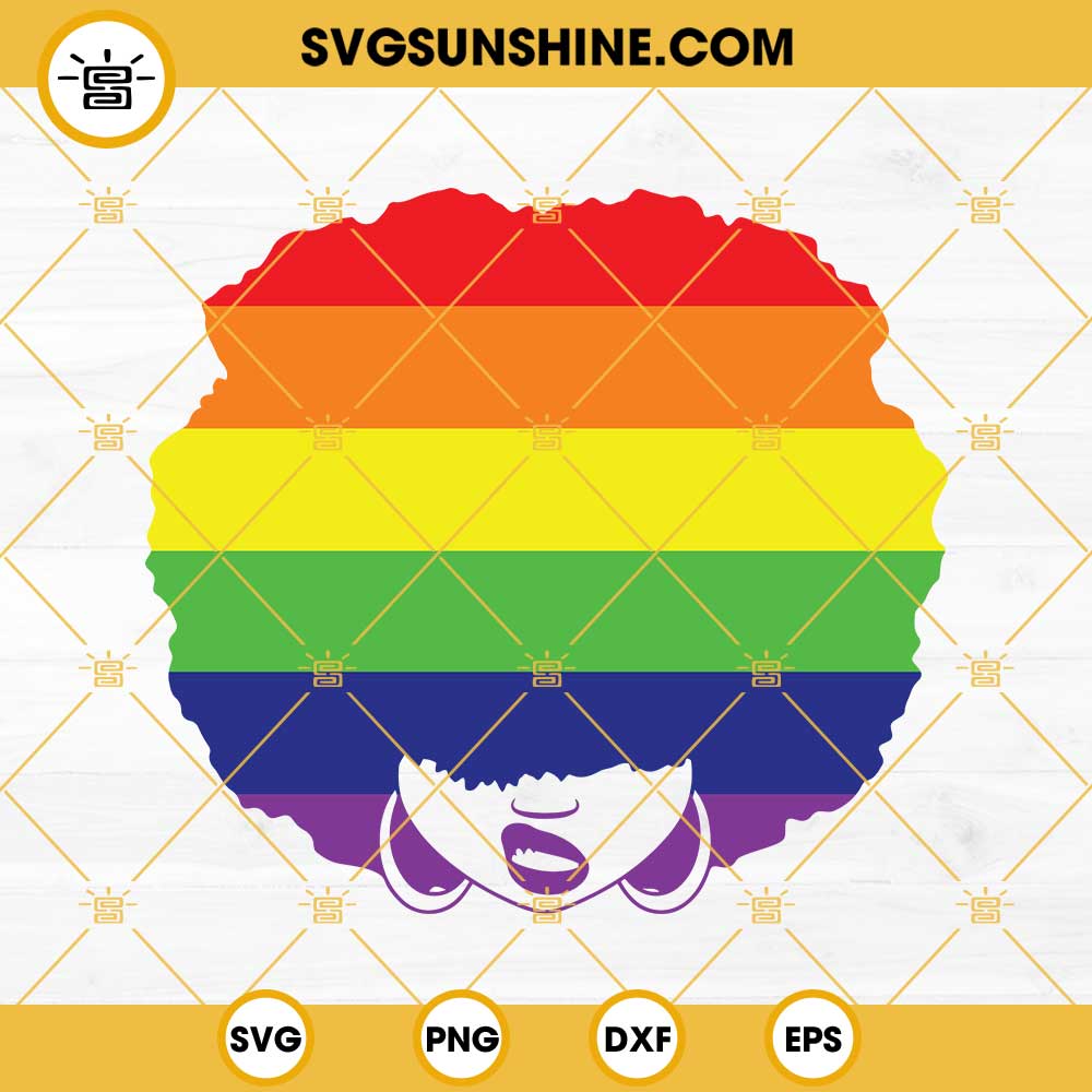 LGBT Afro Smirk SVG, Pride SVG, Lesbian SVG, Lgbt SVG, Pride SVG, Love Is Love SVG
