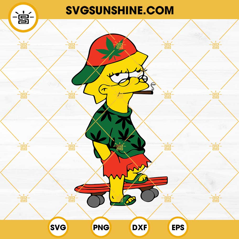 Lisa Simpson Smoking Weed SVG, Lisa Simpson SVG, Marijuana SVG, Weed SVG, Cannabis SVG, The Simpsons SVG