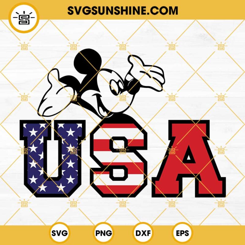 Mickey USA SVG, 4th Of July Mickey Mouse SVG, Patriotic SVG, USA Flag ...