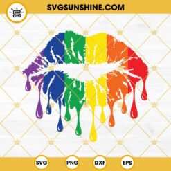 Rainbow Dripping Lips SVG, Pride SVG, LGBTQ SVG, Rainbow Lips SVG, Pride Lips SVG
