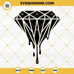 Dripping Diamond SVG, Crystal SVG, Diamond SVG, Gemstone SVG PNG DXF EPS