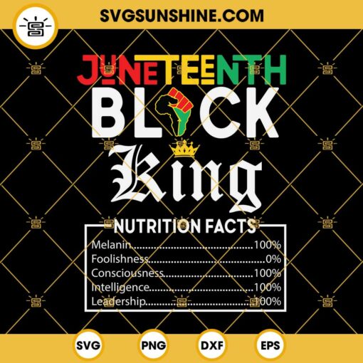 Juneteenth Black King Nutrition Facts SVG, Black King SVG, Nutrition Facts SVG, Juneteenth SVG