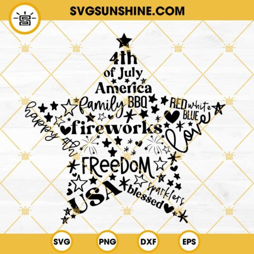 4th Of July Star SVG, Independence Day SVG, America SVG, Star SVG, Patriotic SVG, Fourth Of July SVG