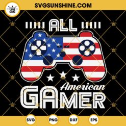 All American Gamer SVG, Patriotic 4th Of July Gamer SVG, American Video Game SVG