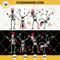 Dancing Skeleton 4th Of July SVG Bundle, Funny Skeleton 4th Of July SVG, Fourth Of July SVG