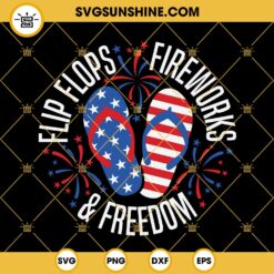4th Of July Flip Flops Fireworks Freedom SVG PNG DXF EPS Cricut