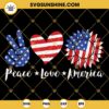 Peace Love America SVG, Sunflower American Flag SVG, 4th Of July SVG