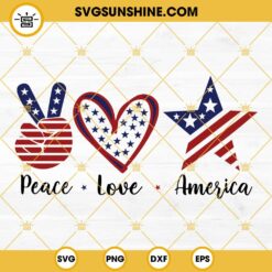 Peace Love America SVG, 4th Of July SVG, America SVG