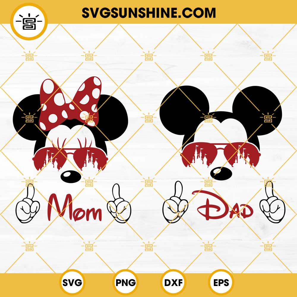 Disney Mom And Dad SVG Bundle, Mom SVG, Dad SVG, Disney Mom Dad Family Vacation SVG PNG DXF EPS