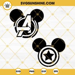 Marvel Mickey Mouse Ears SVG, Avengers Endgame SVG, Captain America SVG, Mickey Head SVG PNG DXF EPS