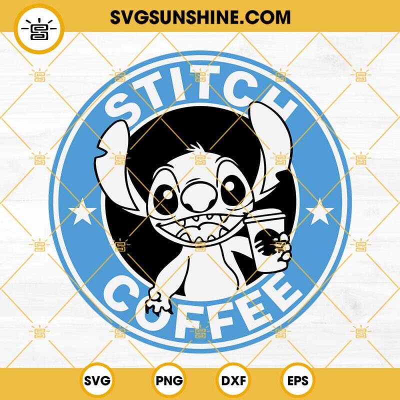 Stitch Coffee SVG PNG DXF EPS Cricut, Stitch SVG PNG Clipart Silhouette
