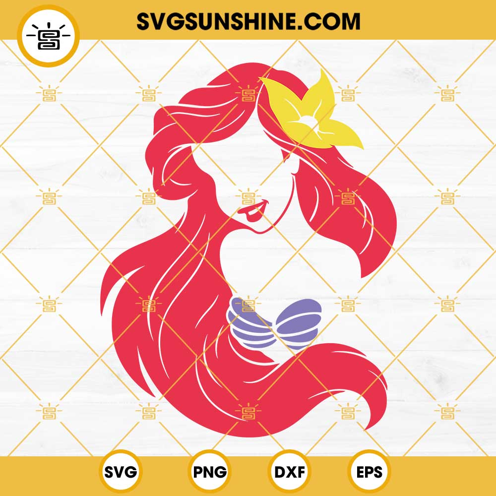 Ariel SVG, The Little Mermaid SVG, Ariel The Little Mermaid SVG, Ariel Silhouette SVG PNG DXF EPS