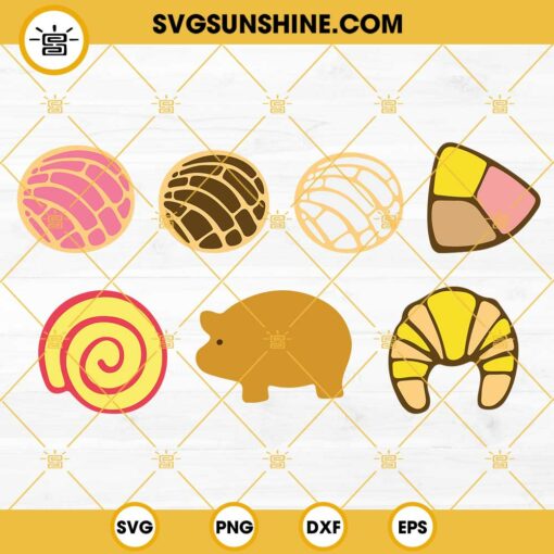 Concha Mexican Sweet Bread SVG Bundle, Concha SVG, Pan Dulce SVG, Mexican Bread SVG, Sweet Bread SVG