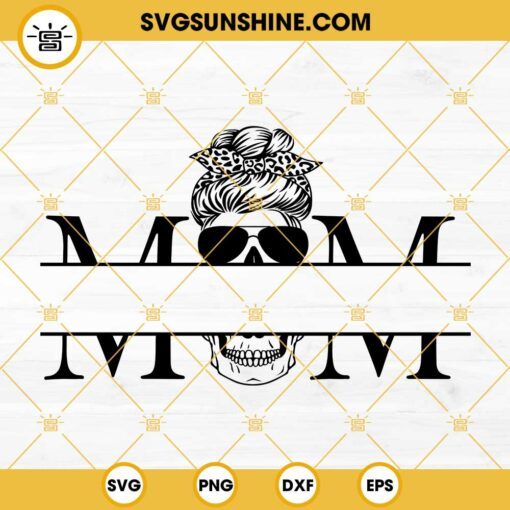 Mom Skull Monogram SVG, Skull Mom SVG, Mom SVG, Gift For Mother's Day SVG File For Cricut Digital Download
