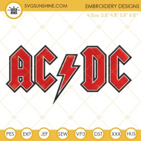 ACDC Logo Embroidery Designs, ACDC Embroidery Design File