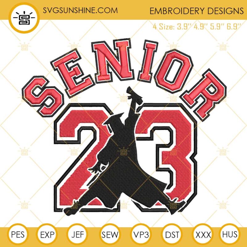 Senior Three Design Air Senior 23 Embroidery Designs, Senior 2023 Machine Embroidery Design