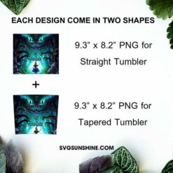Alice In Wonderland 20oz Skinny Tumbler Template PNG, Alice Skinny Tumbler Design PNG File Digital Download